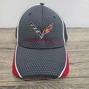 Corvette Hat New Era 39Thirty Cap Gray Red White Fitted Small‎ / Medium GUC